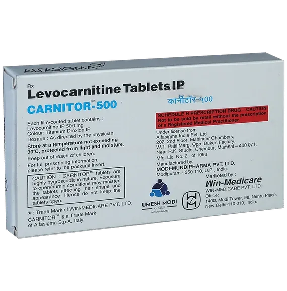 carnitor 500mg tablet 10's